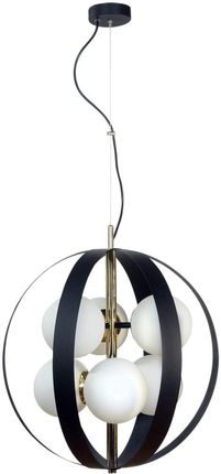 Zuma Line - Lampa Wisząca Nela 1138 50Cm 6Xe27 Czarny/Złoty/Biały 133867-025792 (133867025792)