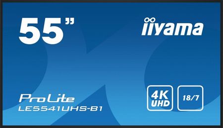 Iiyama Monitor 55 Cali Le5541Uhs B1 Ips 4K 18/7 Lan Usb Hdmi (ULIIY055L41UHS1)