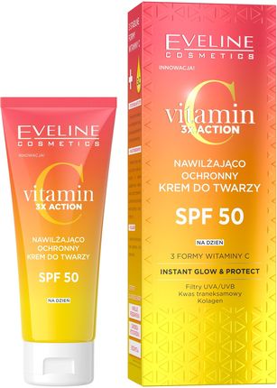 Krem Eveline Cosmetics Vitamin C nawilżający Z Spf50 na dzień 30ml