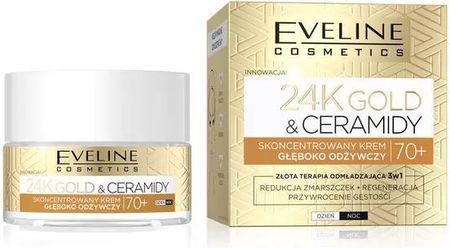 Eveline 24K Gold&Ceramidy Krem Do Twarzy Głęboko Odżywczy 70+ 50Ml