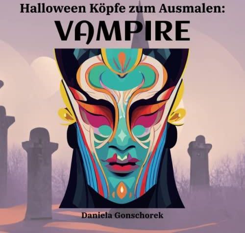 Halloween Köpfe zum Ausmalen: Vampire: Gruselige Entspannung