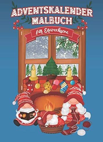 Adventskalender Malbuch für Erwachsene: 24 Weihnachtsmotive zum 