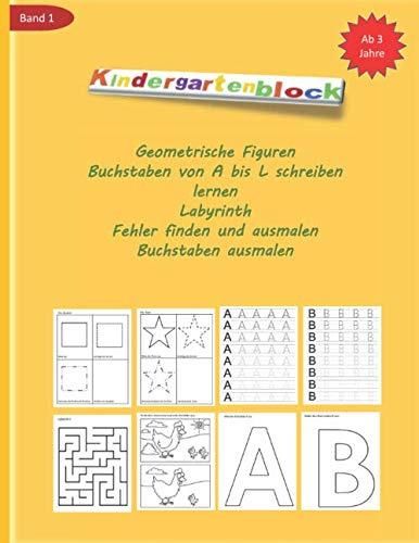 Kindergartenblock Geometrische Figuren Buchstaben von A bis L schreiben