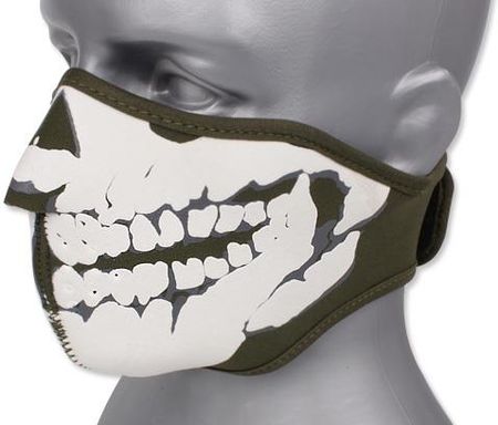Maska neoprenowa 3D Skull - Zielony OD - 219292-OD - 101 Inc.