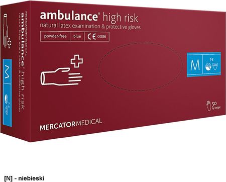 Rmm Ambulance Rękawice Lateksowe Diagnostyczne Bezpudrowe Ambulance High Risk M