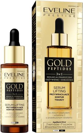 Eveline Gold Peptides 3W1 Serum Lifting Przywracające Kontur Twarzy 30 ml