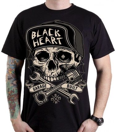 T-shirt koszulka BLACK HEART Garage Built, Czarny, L