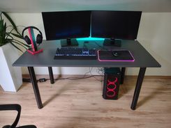 Zdjęcie BIURKO GAMINGOWE RGB LED 110x60 GRAFIT - Będzin
