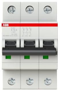 ABB Wyłącznik nadmiarowo prądowy serii STANDARD 3 polowy K 16A 6kA S203 K16