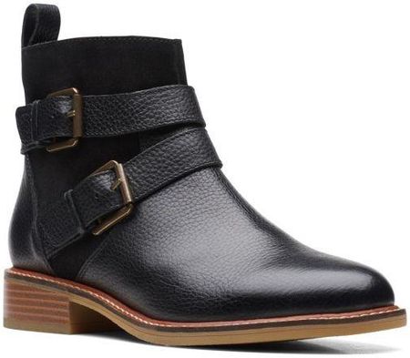 Botki Clarks Cologne Buckle kolor black combi leather 26167542