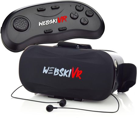 Webski Okulary Gogle Vr 3D Ze Słuchawkami+Kontroler Pilot (Webskiv5Ksiezyc)