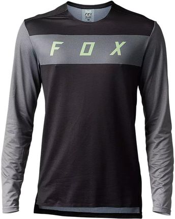 Koszulka Rowerowa Z Długim Rękawem Fox Flexair Arcadia Czarny-Szary