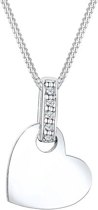 Elli Diamonds Naszyjnik Wisiorek Serce Miłość Klasyczny Z Diamentem (0.05 Ct.) W Srebrze 925 Sterling Silver 