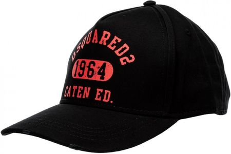 DSQUARED2 CATEN włoska czapka z daszkiem BLACK