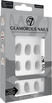 W7 Glamorous Nails Sztuczne Paznokcie Clean Slate 24 Szt./1 Opak.