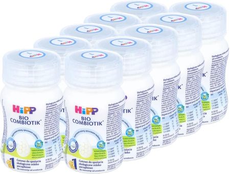 Zestaw 10x HIPP 1 BIO Combiotik - ekologiczne mleko początkowe, 90 ml