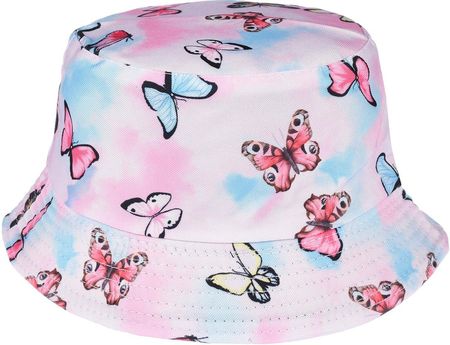 Różowe motylki dwustronny kapelusz dziecięcy bucket hat KAP-MD