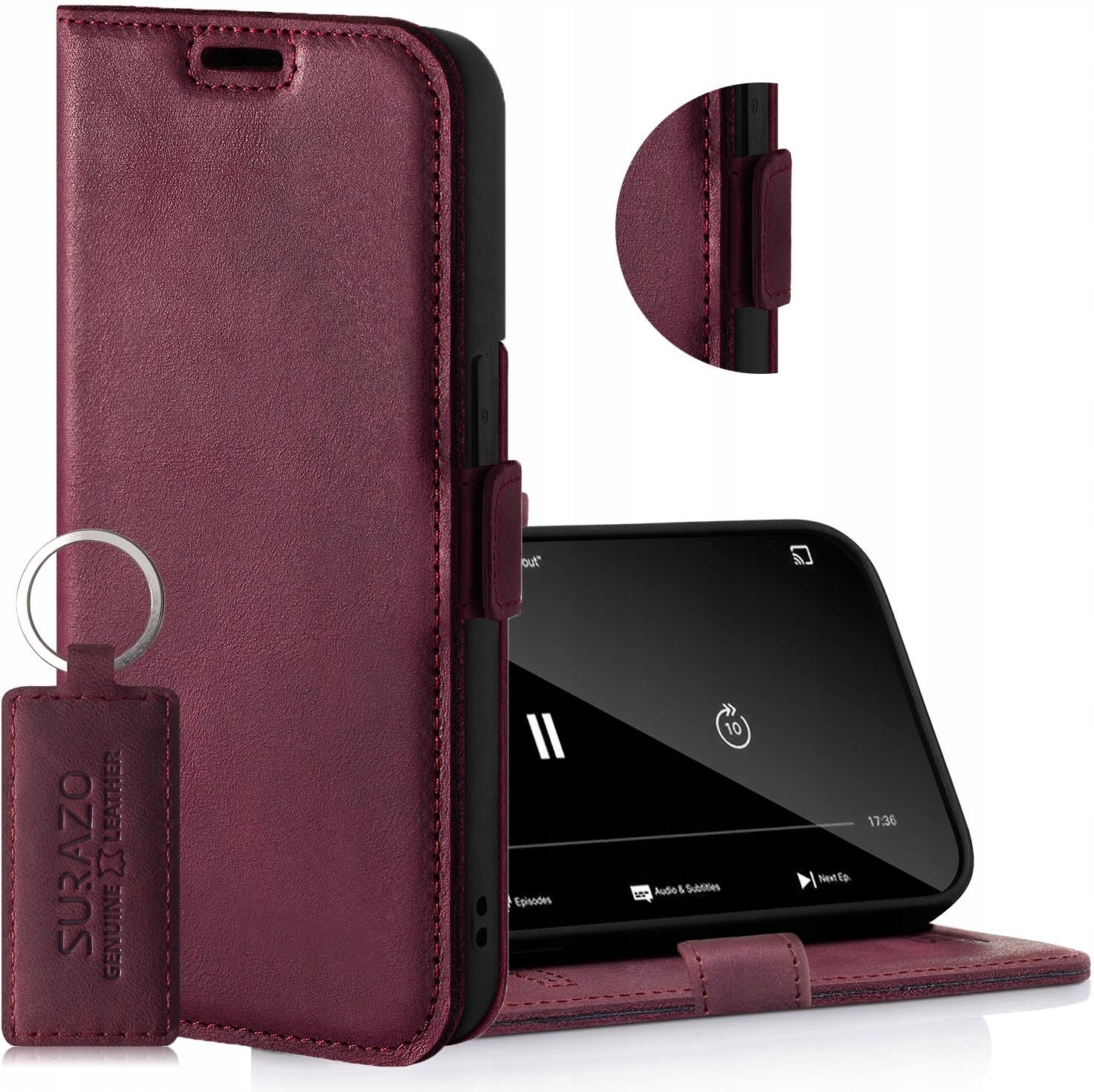 SURAZO Custodia In Vera Pelle Per Xiaomi 12 / 12X 5G - Portafoglio A Libretto Con Blocco RFID E Supporto (Nero, Fatto A Mano) - 3