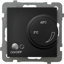 Zdjęcie Ospel Regulator Temperatury Z Czujnikiem Napowietrznym Czarny Metalik RTP1GNM33 - Woźniki