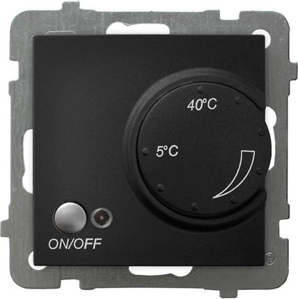 Ospel Regulator Temperatury Z Czujnikiem Podpodłogowym Czarny Metalik RTP1GM33