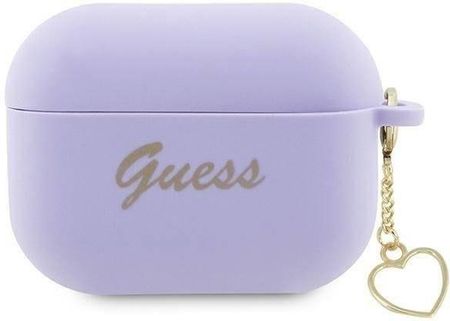 Guess Oryginalne Etui Apple Airpods Pro 2 Silicone Charm Heart Collection Guap2Lschsu Fioletowe