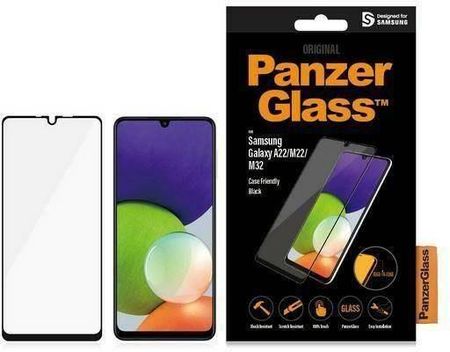 Panzerglass Szkło Hartowane 5D Samsung Galaxy A22 4G M22 E2E Regular Case Friendly 7278 Czarne