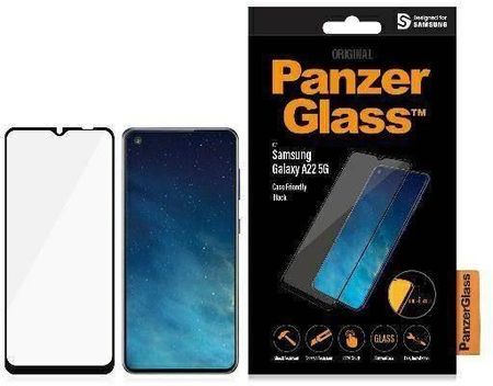 Panzerglass Szkło Hartowane 5D Samsung Galaxy A22 5G E2E Regular Case Friendly Czarne