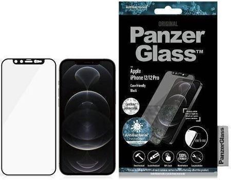 Panzerglass Szkło Hartowane 5D Iphone 12 Pro E2E Microfracture Camslider Swarovsky Case Friendly Antibacterial Czarne