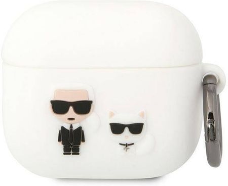 Karl Lagerfeld Oryginalne Etui Apple Airpods 3 Silicone & Choupette Klaca3Silkcw Białe