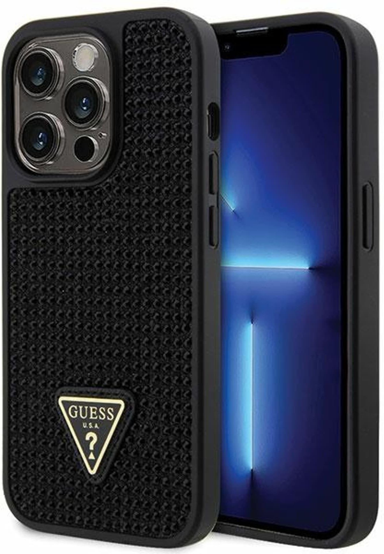 Guess Guhcs24Mhdgppd S24 S926 Złoty Gold Hardcase Rhinestone Triangle