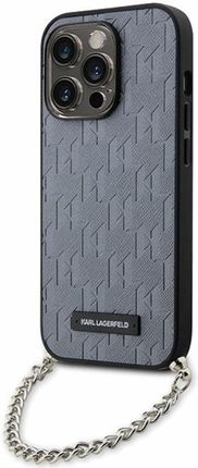 Karl Lagerfeld Klhcp14Xsacklhpg Iphone 14 Pro Max 6.7" Srebrny/Silver Hardcase Saffiano Monogram Chain