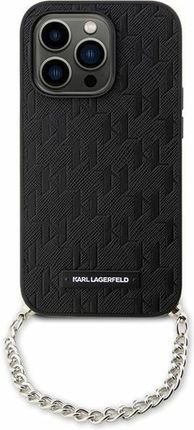 Karl Lagerfeld Klhcp14Ssacklhpk Iphone 14 6.1" Czarny/Black Hardcase Saffiano Monogram Chain