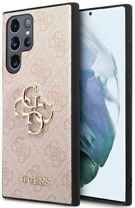 Guess Oryginalne Etui Samsung Galaxy S22 Ultra Hardcase 4G Big Metal Logo Guhcs22L4Gmgpi Różowe