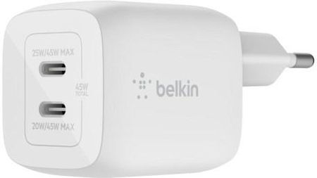 Belkin Wall Charger 45W Dual Usb C Gan Pps White