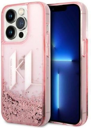 Karl Lagerfeld Oryginalne Etui Iphone 14 Pro Hardcase Liquid Glitter Big Kl Klhcp14Llbklcp Różowe