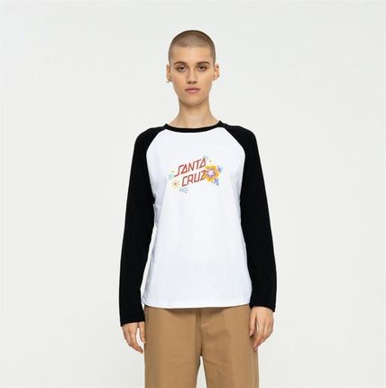 koszulka SANTA CRUZ - Free Spirit Floral LS Baseball White/Black (WHITE BLACK) rozmiar: 10