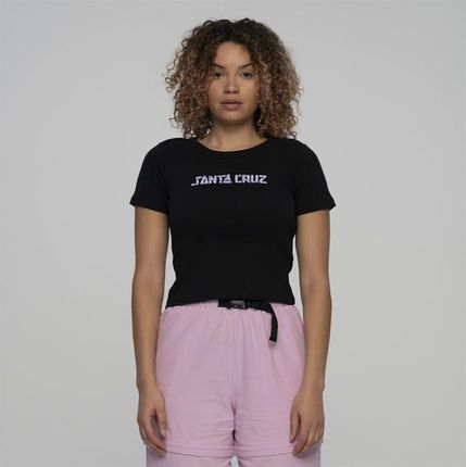 SANTA CRUZ - Gingham Arch Strip T-Shirt Black (BLACK) rozmiar: 10