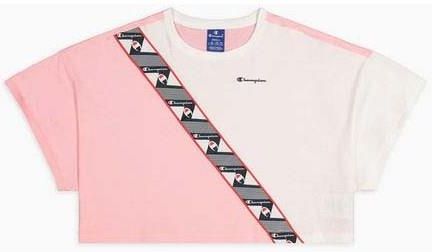 Tshirt CHAMPION - Colour Block Jacquard Logo Tape Cropped T-Shirt (PS024) rozmiar: L