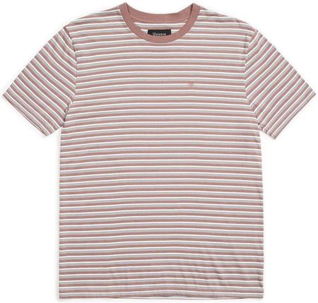 koszulka BRIXTON - Hilt Mini Stripe S/S Knit Mauve/Aluminum (MAUAL) rozmiar: L