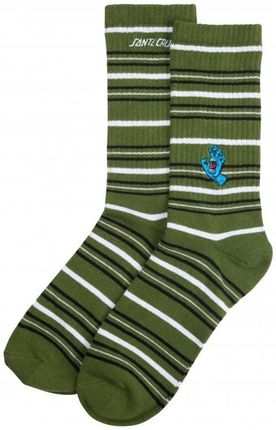 skarpetki SANTA CRUZ - Screaming Mini Hand Stripe Sck Dill Green Stripe (DILL GREEN STRIPE) rozmiar: