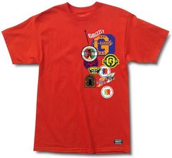 koszulka GRIZZLY - Patchwork SS Tee Red (RED) rozmiar: L