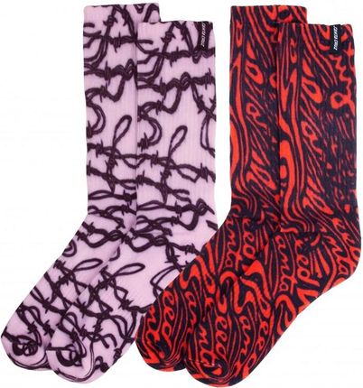 skarpetki SANTA CRUZ - Speed Wheels Socks (2 Pack) Red-Pink (RED-PINK) rozmiar: OS