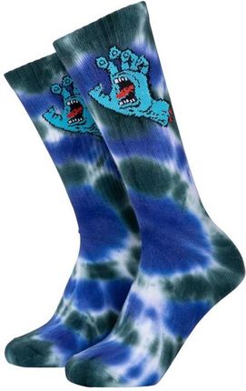 skarpetki SANTA CRUZ - Screaming Hand Tie Dye Sock White Blue Tie Dye (WHITE BLUE TIE DYE) rozmiar: