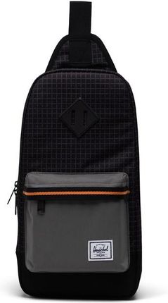 torba na ramię HERSCHEL - Heritage Shoulder Bag Black Grid/Gargoyle/Sun Orange (05722) rozmiar: OS