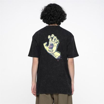 koszulka SANTA CRUZ - Rigid Screaming Hand T-Shirt Black Acid Wash (BLACK ACID WASH) rozmiar: L