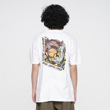 koszulka SANTA CRUZ - Roskopp Break T-Shirt White Acid Wash (WHITE ACID WASH) rozmiar: L