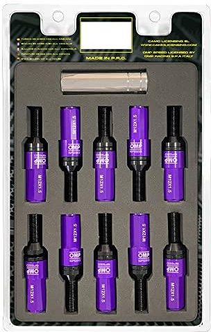 OMP SPEED - Set Di Viti Performance Con Protezione In Alluminio, M12X1.25, HEX: 17-19, L: 28 Mm, Colore: Viola