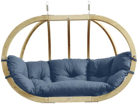Amazonas Fotel Hamakowy Dwuosobowy Drewniany Niebieski Globo Royal Chair Weatherproof