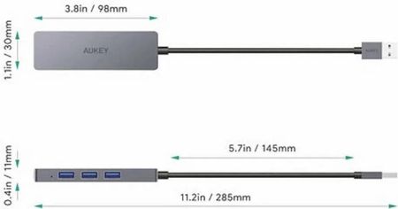 Aukey Hub USB 3.0 CB-H36 4 Porty srebrny (CBH36)