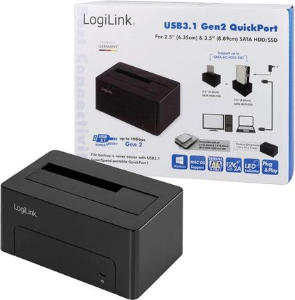 Logilink Stacja dokująca do dysków twardych USB-C 10Gbps SATA 6 Gb/s 1 Port (QP0027)